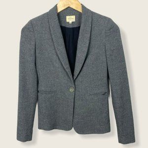 Sezane Wool Blazer Grey Single Button Sz XS